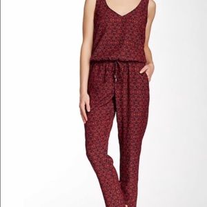 Red and blue Splendid drawstring jumpsuit